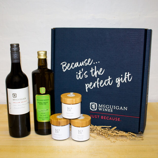 Cook like a masterchef with this merlot and gourmet seasonings giftset. This collection includes a bottle of our Cellar Select Noon Harvest Merlot along with My Kodu BBQ seasoning, smoked merlot salt and peri peri seasoning.  image number null